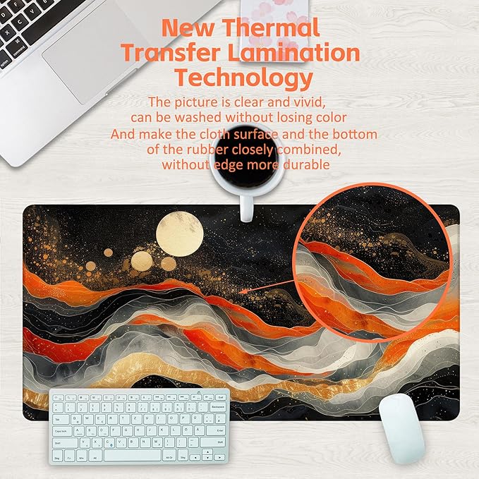 Large Gaming Mouse Pad, Abstract Art Painting Desk Pad, 31.5"x15.7" Extended - Image 4