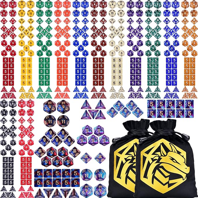 Extended RPG Dice Set 15 x 31 Polyhedral Dice by Amiven