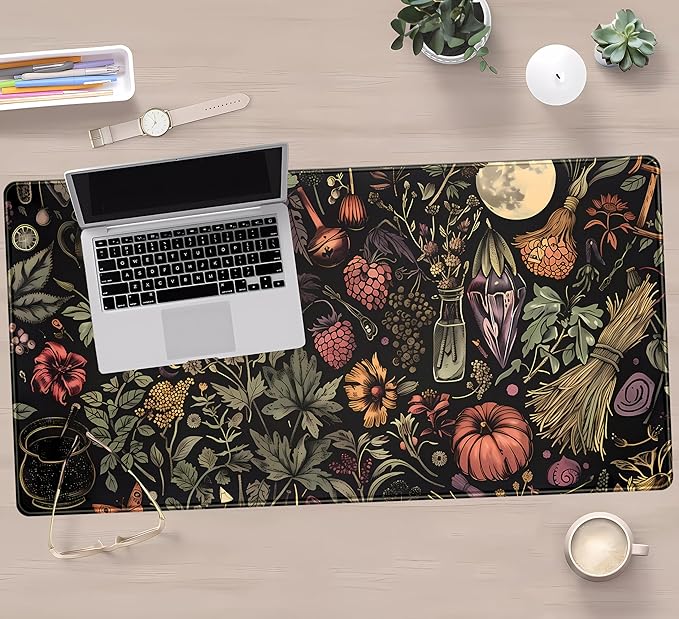 Desk Mat Botanical Witchery Mouse Pad Gaming Mat Dark Keyboard Mat, Long Mouse - Image 5