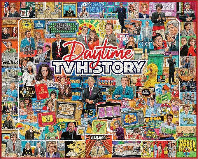 White Mountain Daytime TV History Puzzle 1000 Piece Retro Collage Jigsaw Puzzle by WhiteMountain