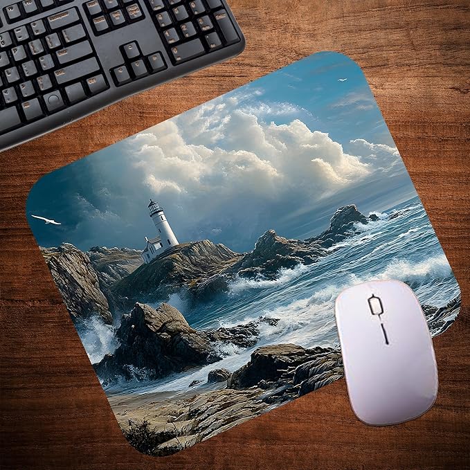 Coastal Shoreline Waves Sandy Beach Theme Mouse Pad Mat Mousepad - Image 4