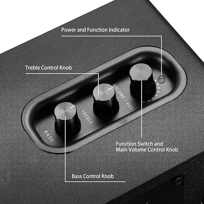 SW208 3" Active Bluetooth 5.0 Bookshelf Speakers – 60W Carbon Fiber Speaker Unit - Image 3