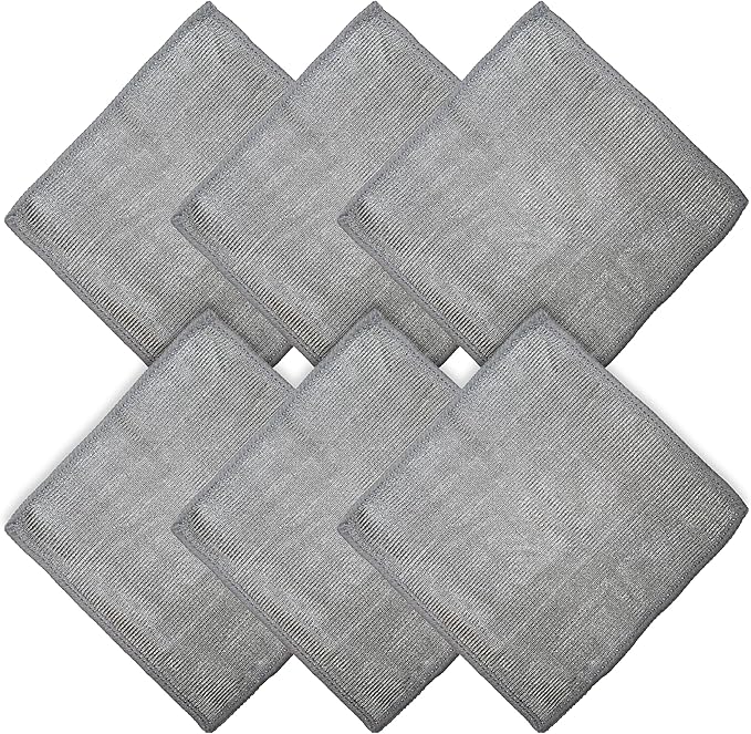 WHOOSH! Microfiber Cleaning Cloth, 6 Pack, Glasses and Screen Cleaning Cloth by WHOOSH